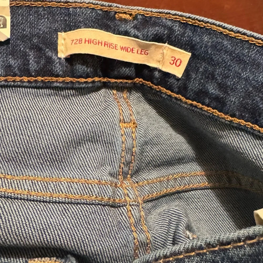 Levi's 728 Dark Blue Wide Leg Flare Jeans